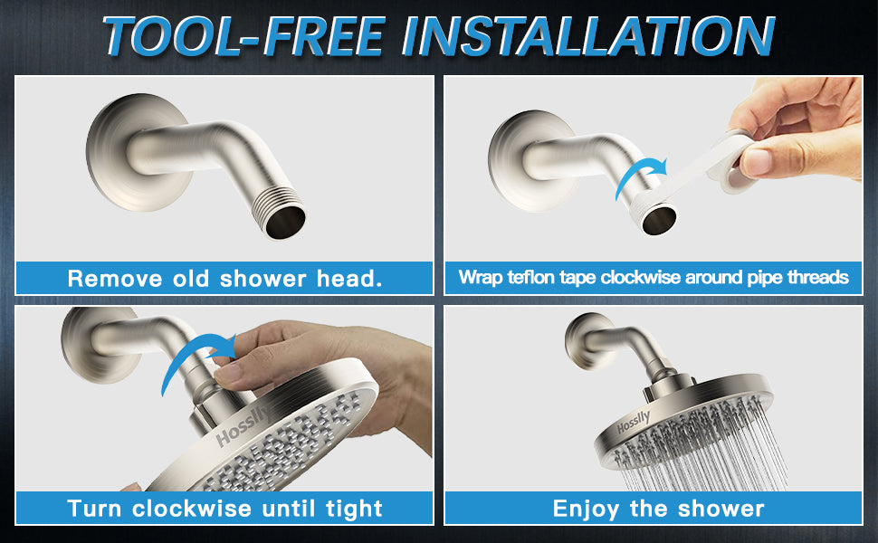 Hosslly Rainfall Shower Head High Pressure 360¡ã Adjustable