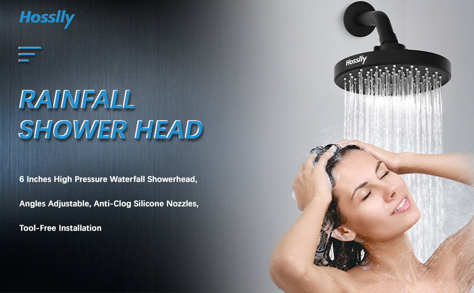 Hosslly Rainfall Shower Head High Pressure 360¡ã Adjustable