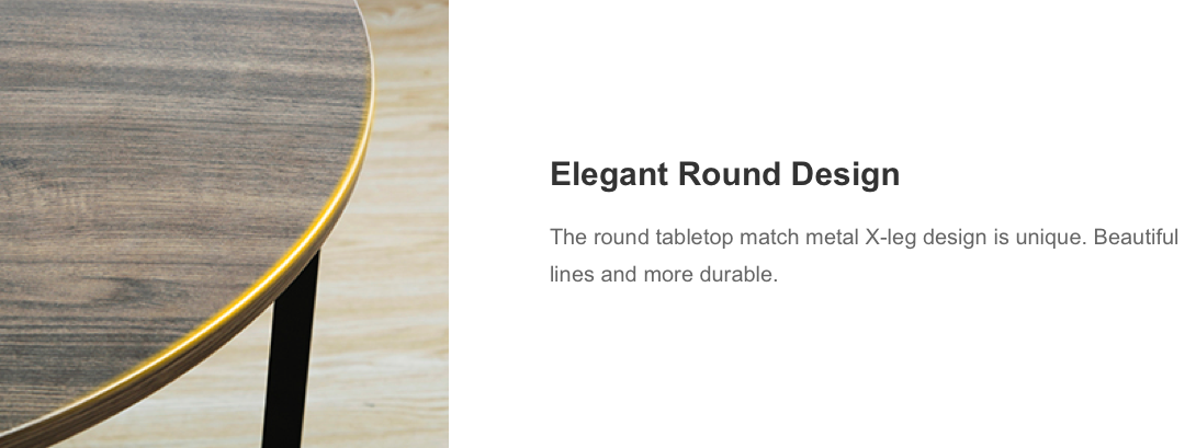 IDEALHOUSE 60CM Round Coffee Table - Grey