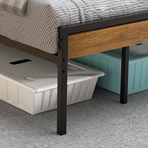 Idealhouse Full Size Bed Frame with Wood Headboard