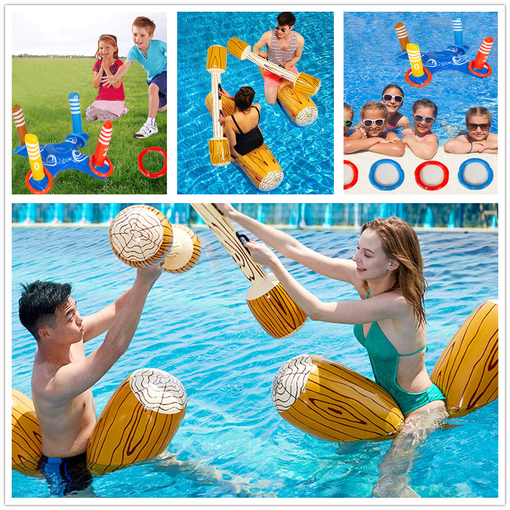 THINKMAX 9PCS PVC Inflatable Pool Fighting Float Row Toys