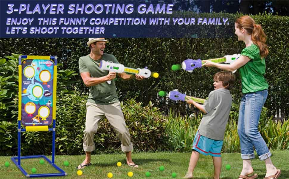 THNKMAX 3pcs Foam Ball Popper Air Guns Shooting Gun Toy