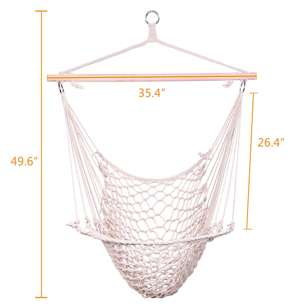 THBOXES 2pcs Hanging Rope Hammock Chair Swing Mesh Air/Sky Chair Swing for Backyard Patio Camping