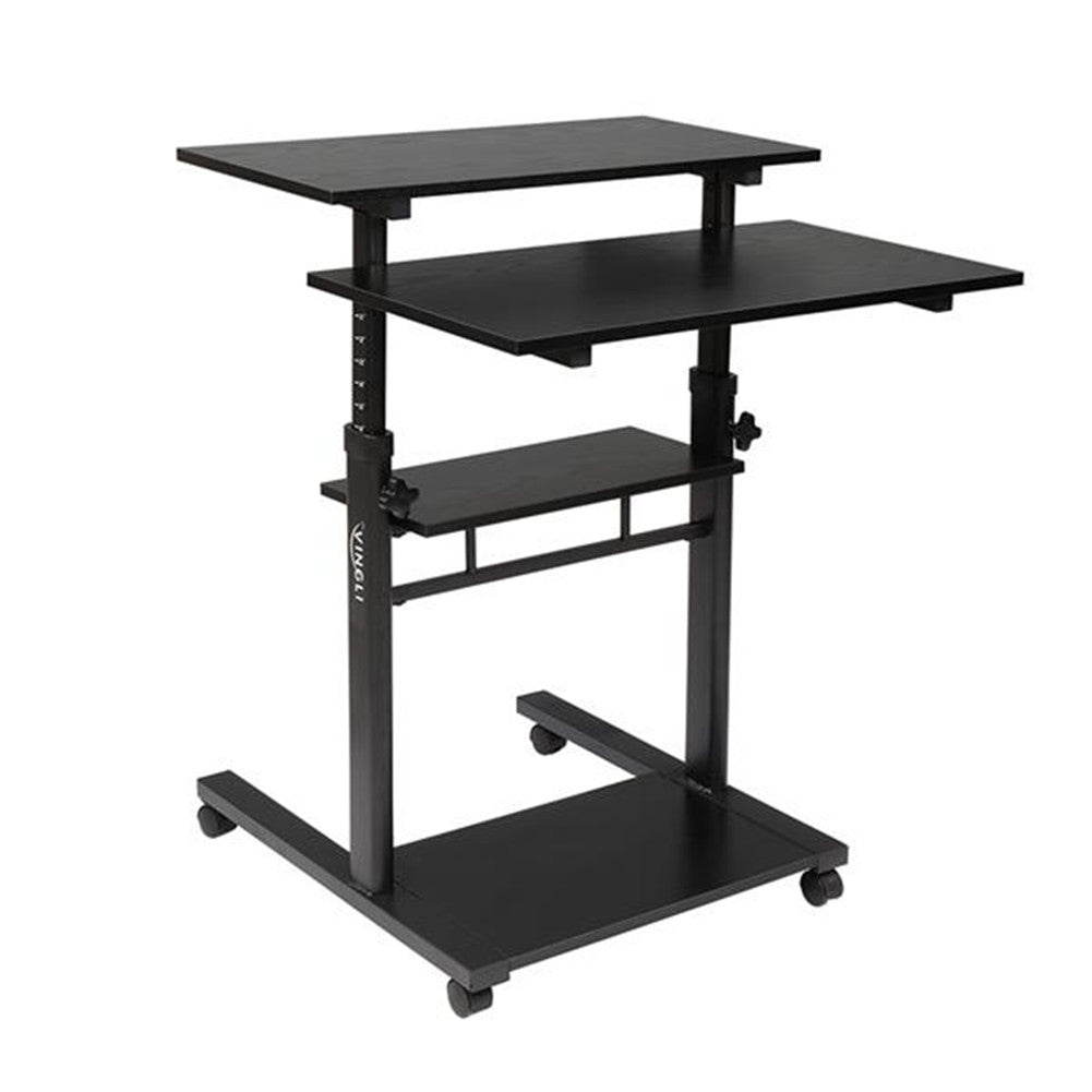 AMYOVE Standing Lifting Computer Table Height Adjustable Laptop Black