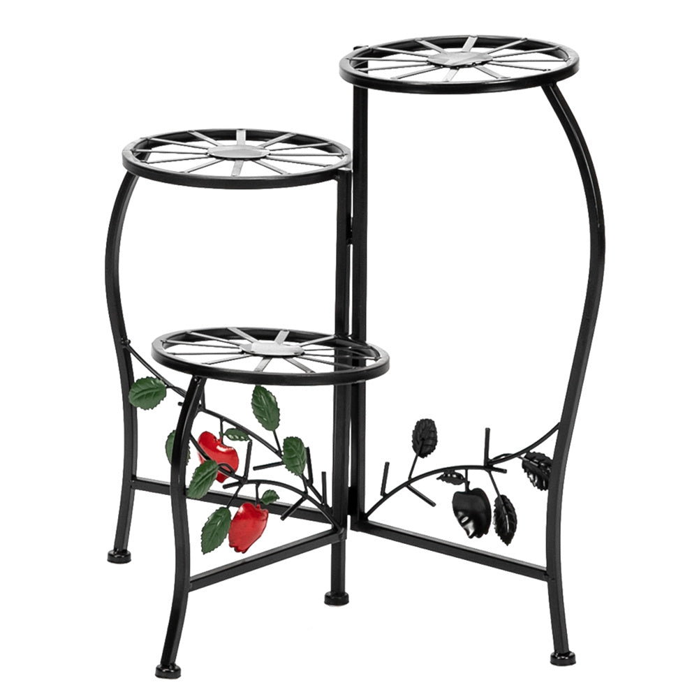 ALICIAN 3-tierd Flower Pot Stand Lacquer Painted Metal Black