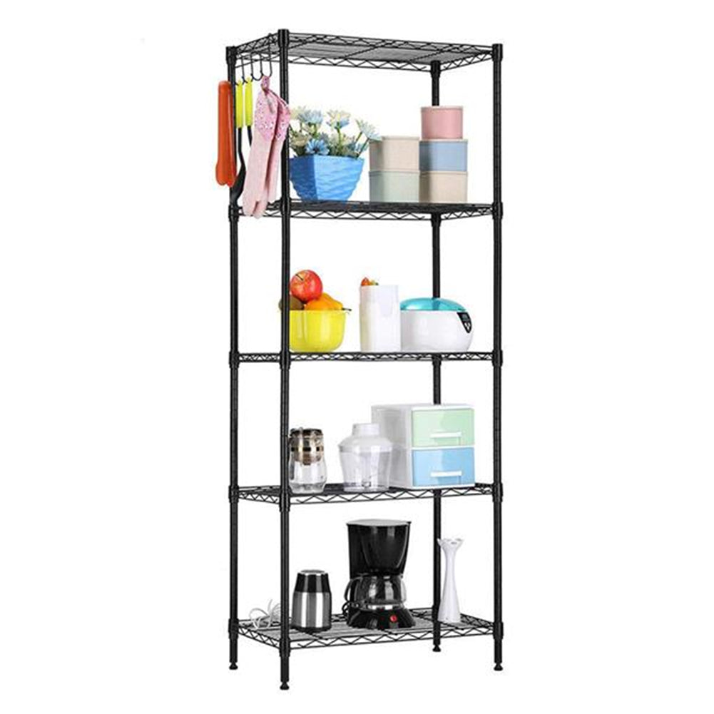 RONSHIN Metal Storage Shelves Home Kitchen Microwave Oven Rack Organizer Black