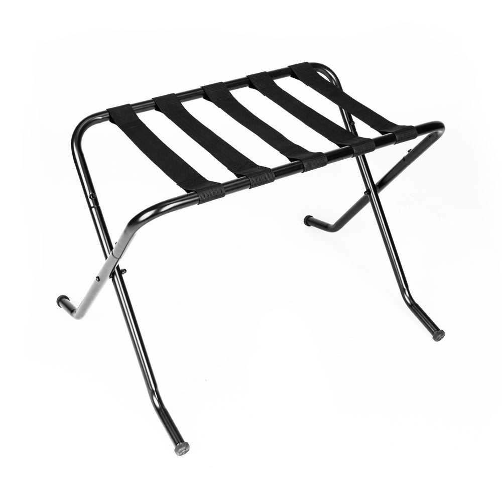 RONSHIN Portable Metal Luggage Rack 100 Lbs Load Capacity Heavy Duty Nylon Straps 680x400x560mm