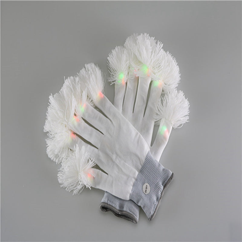 CYNDIE Premium LED Lighting Gloves Flashing Fingers Battery Powered One Pair