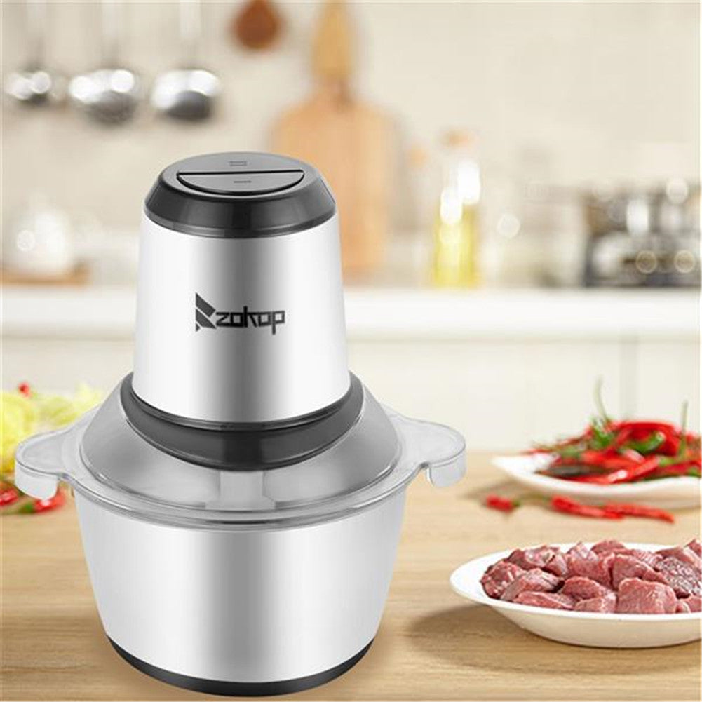 ZOKOP 2L Electric Meat Grinder Stainless Steel Sausage Maker Silver