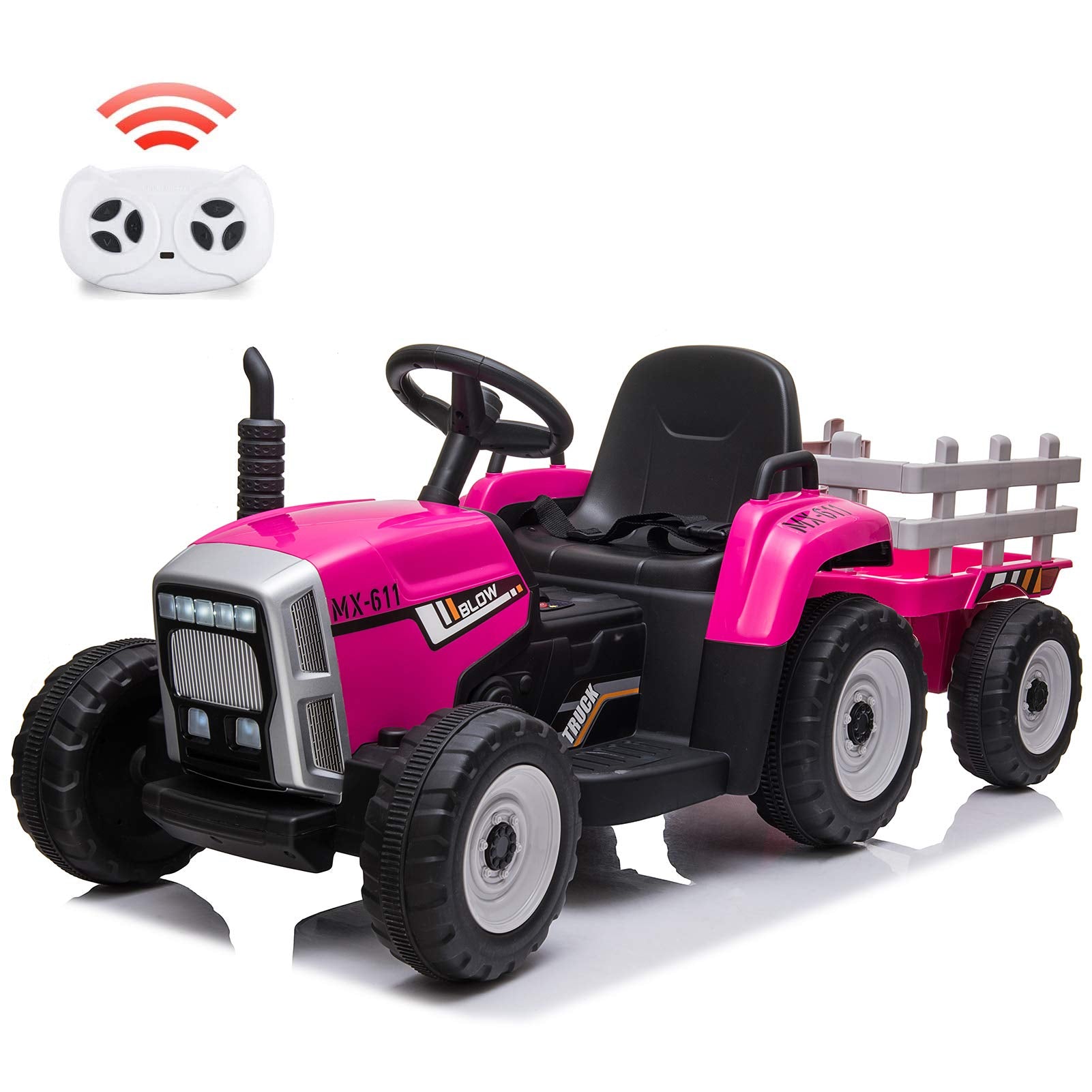 RCTOWN 12V Kids Electric Tractor Battery Powered Ride On Car Rose 25W