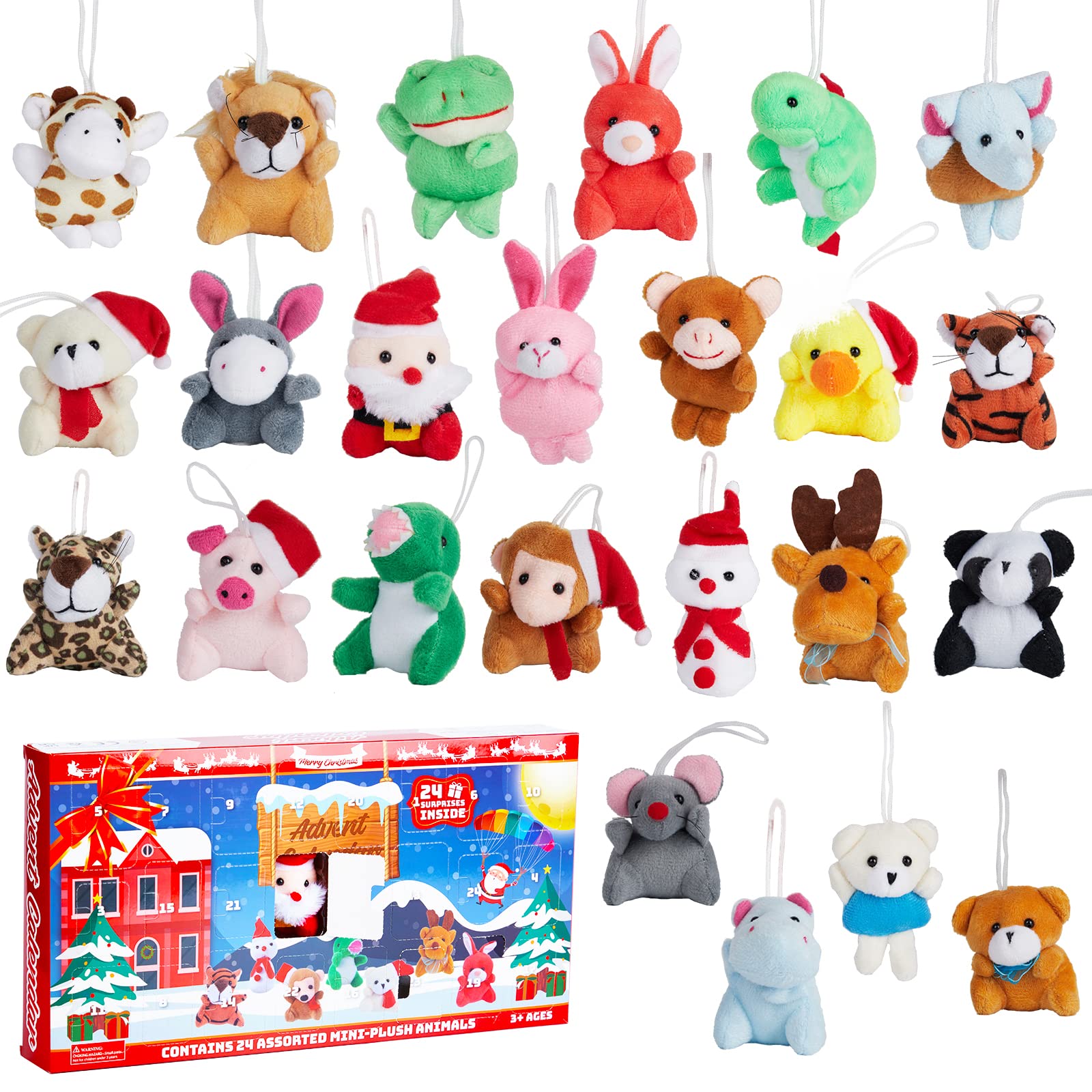 YIWA 2022 Christmas Advent Calendar with Mini Animal Plush