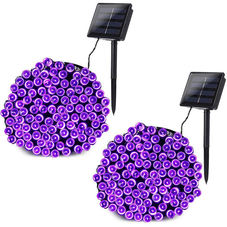 CYNDIE LED Solar String Light Purple Bat Light for Halloween Party Decorations