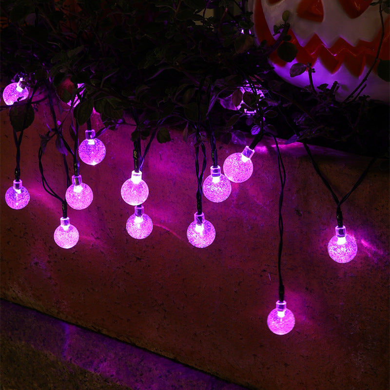 CYNDIE LED Solar String Light Purple Bat Light for Halloween Party Decorations