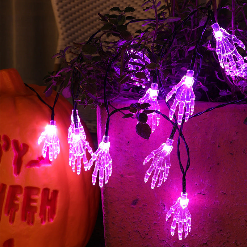 CYNDIE LED Solar String Light Purple Spider Light for Halloween Party Decorations