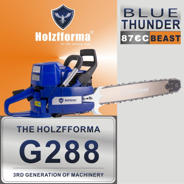 FARMERTEC 87cc Holzfforma? Blue Thunder G288 Gasoline Chain Saw Power Head Without Guide Bar and Chain Top Quality By Farmertec All parts are For Husqvarna 288 Chainsaw