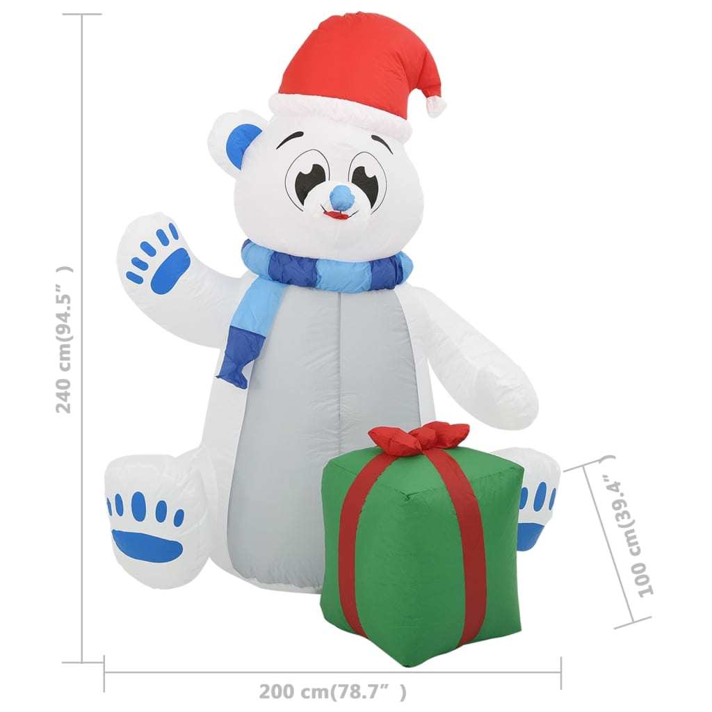 Christmas Inflatable Polar Bear LED Indoor and Outdoor 94.5