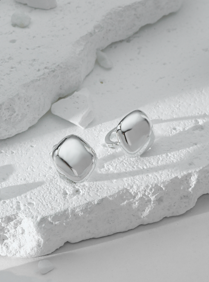 1. Dazzle Dream - Silver Square Stud Earrings