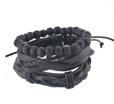 Stylish Multilayer Bead Bracelet for Men and Women - Vintage Punk Jewelry