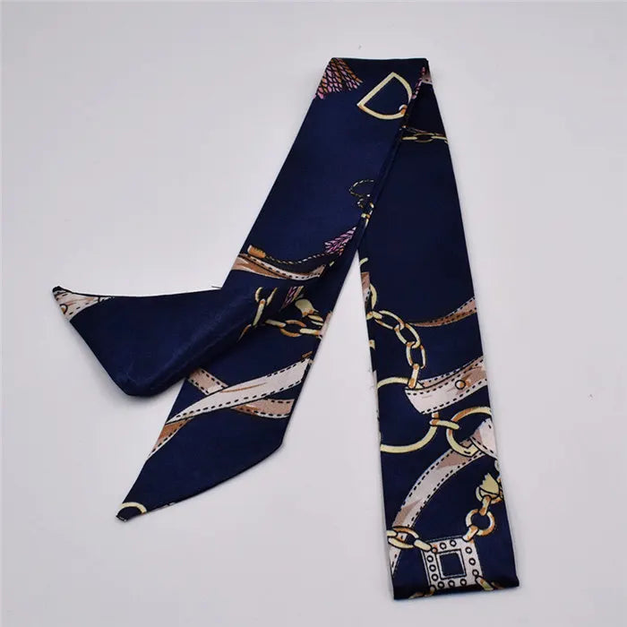 Small Silk Scarf For Women 2021 New Print Handle Bag Ribbons Brand Fashion Head Scarf Small Long Skinny Scarves Wholesale