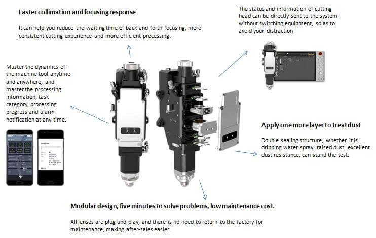 auto focus laser head for metal laser cutting machine