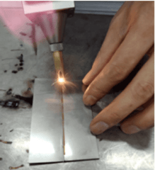 stitch welding of handheld fiber laser welding machine