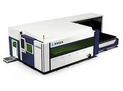 sheet tube laser cutting machine with cover and double table