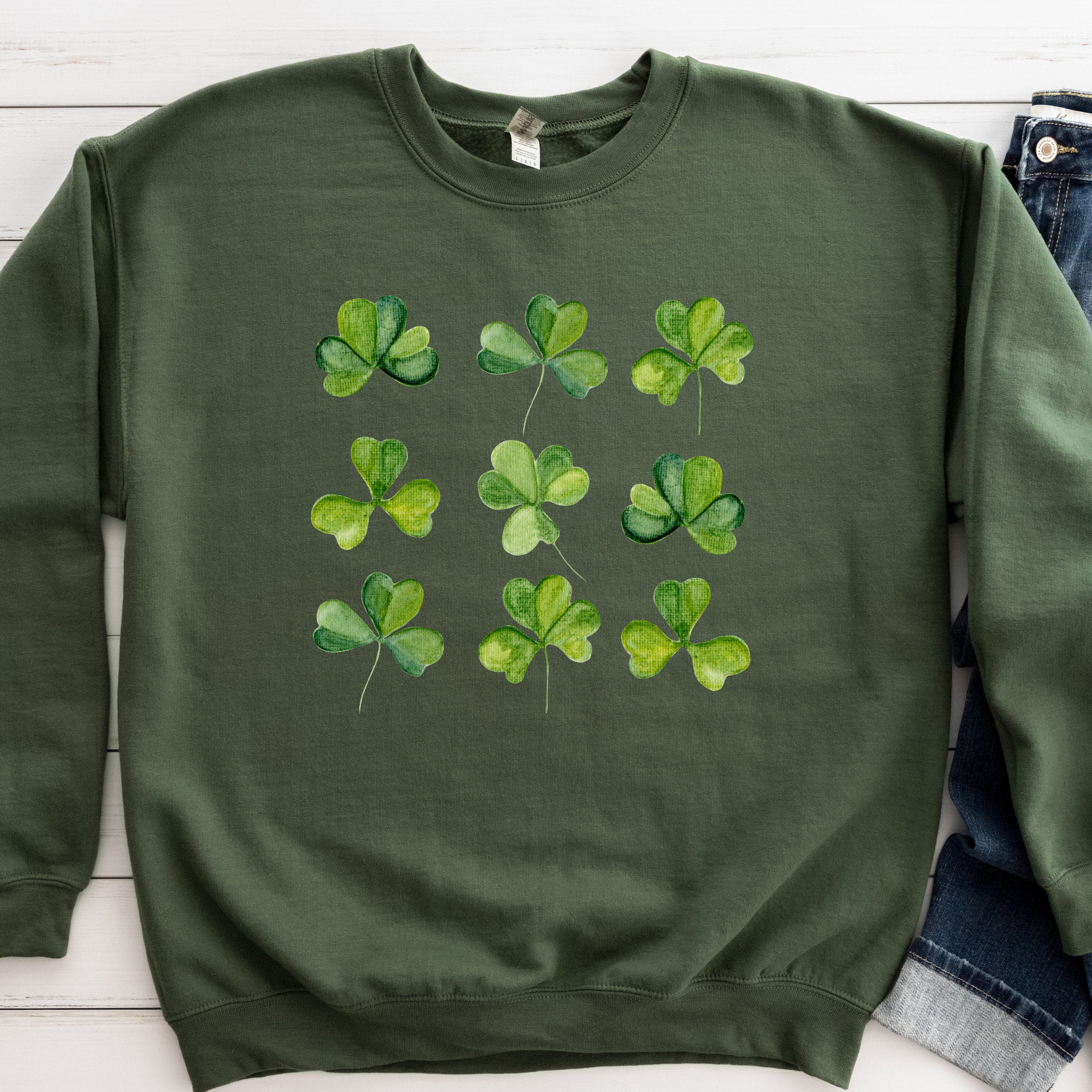 Watercolor Shamrock Sweatshirt, St Patricks Day Sweatshirt, Lucky Sweatshirt