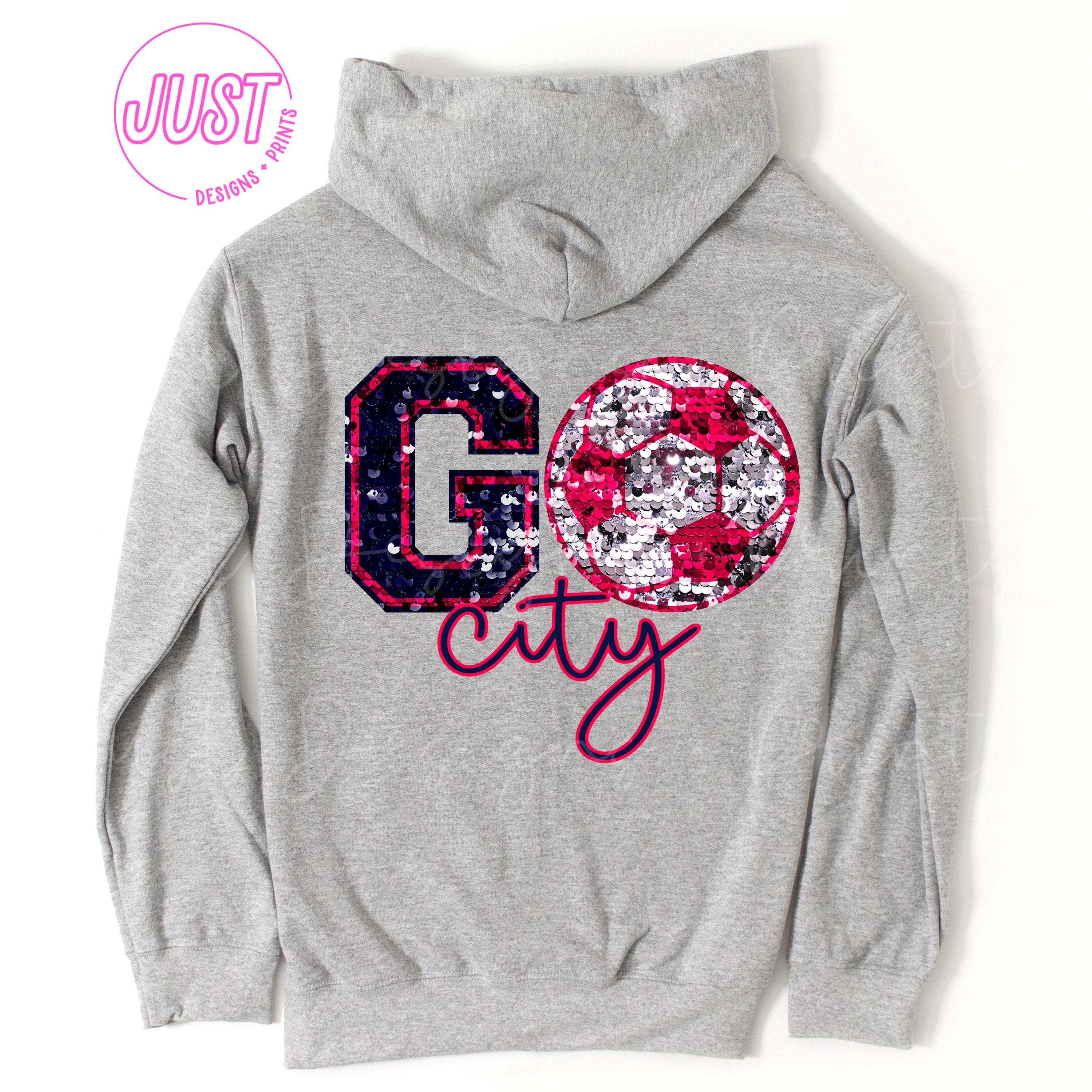 Go STL City Faux Sequin Zip Up Hoodie, St Louis City Soccer Jacket