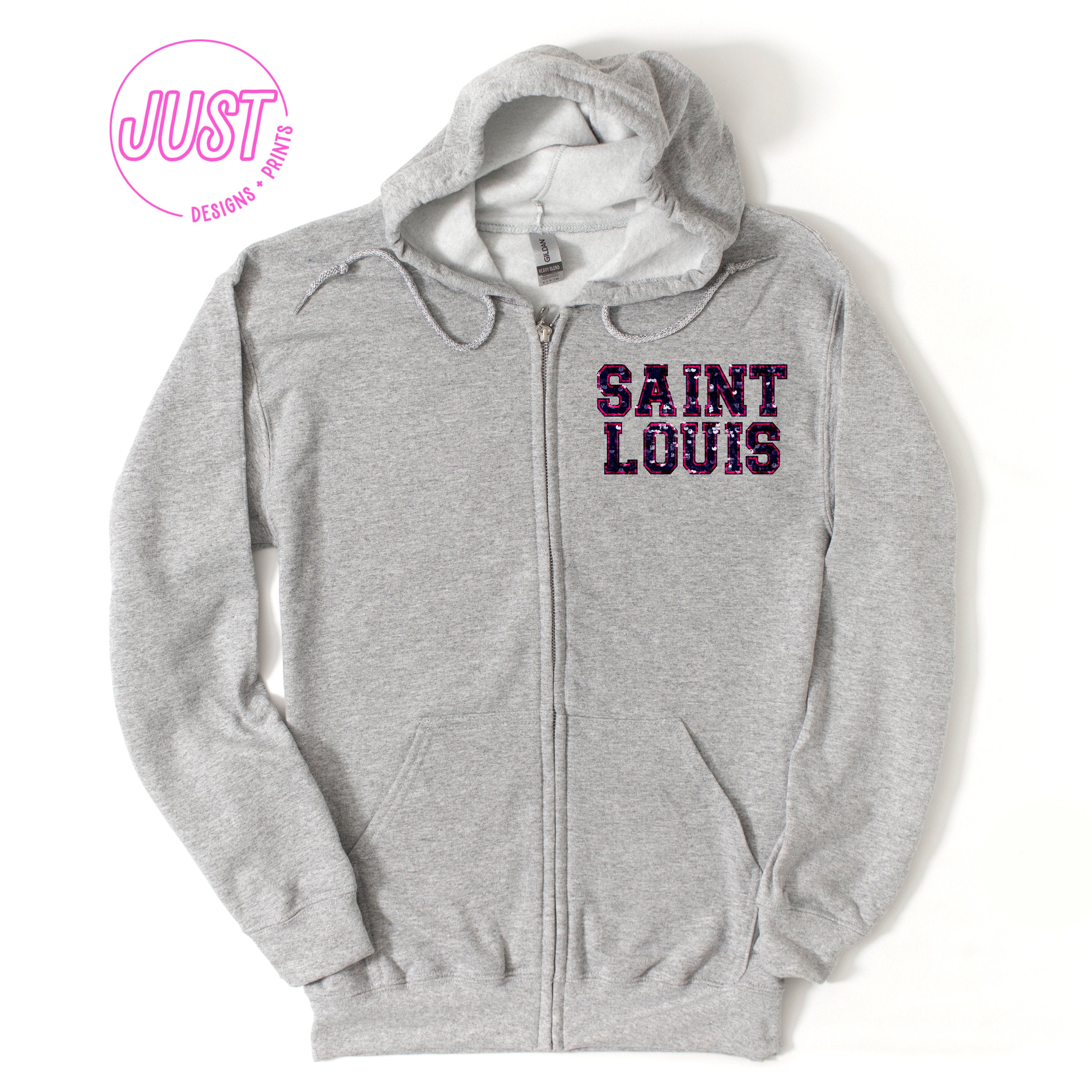 Go STL City Faux Sequin Zip Up Hoodie, St Louis City Soccer Jacket