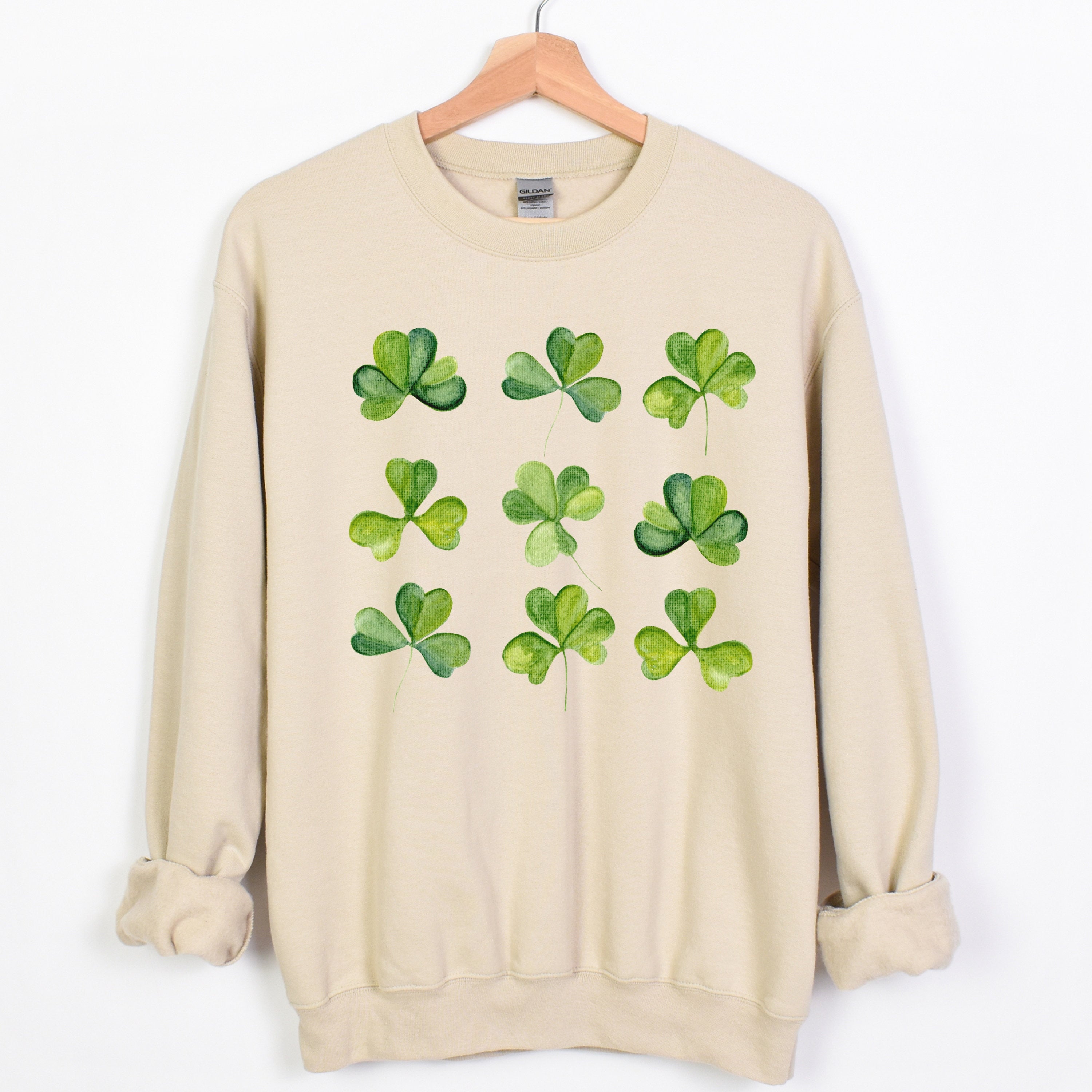 Watercolor Shamrock Sweatshirt, St Patricks Day Sweatshirt, Lucky Sweatshirt