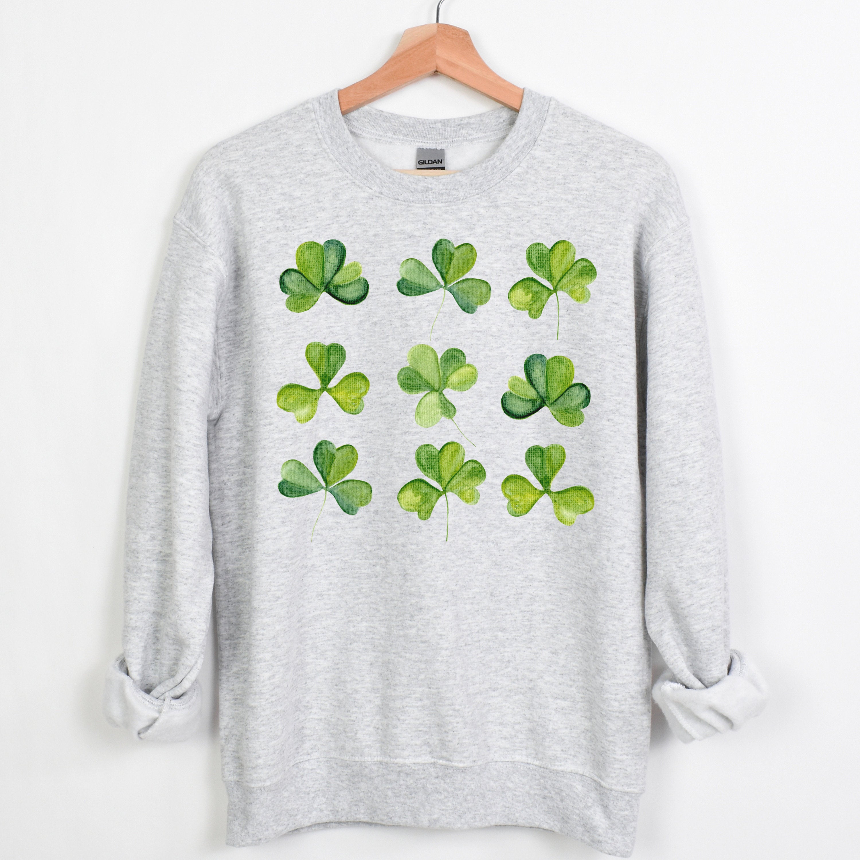 Watercolor Shamrock Sweatshirt, St Patricks Day Sweatshirt, Lucky Sweatshirt