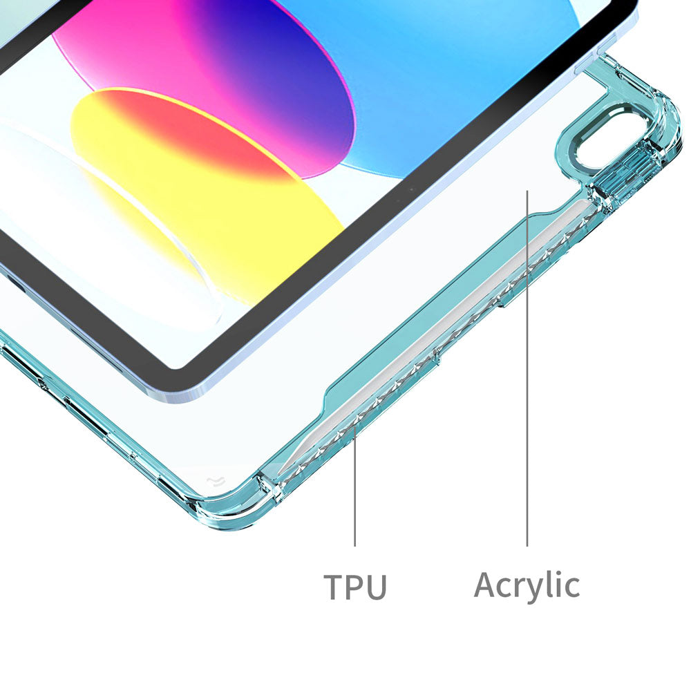 KXS-iPad-N5 | iPad 10.9 (10th Gen.) | Transparent Protective Rugged Case with hand strap & kick-stand & X-Mount