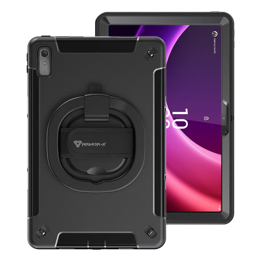 SKN-LN-P11G2 | Lenovo Tab P11 Gen 2 TB350 | Rainproof military grade rugged case with hand strap and kick-stand & folding grip