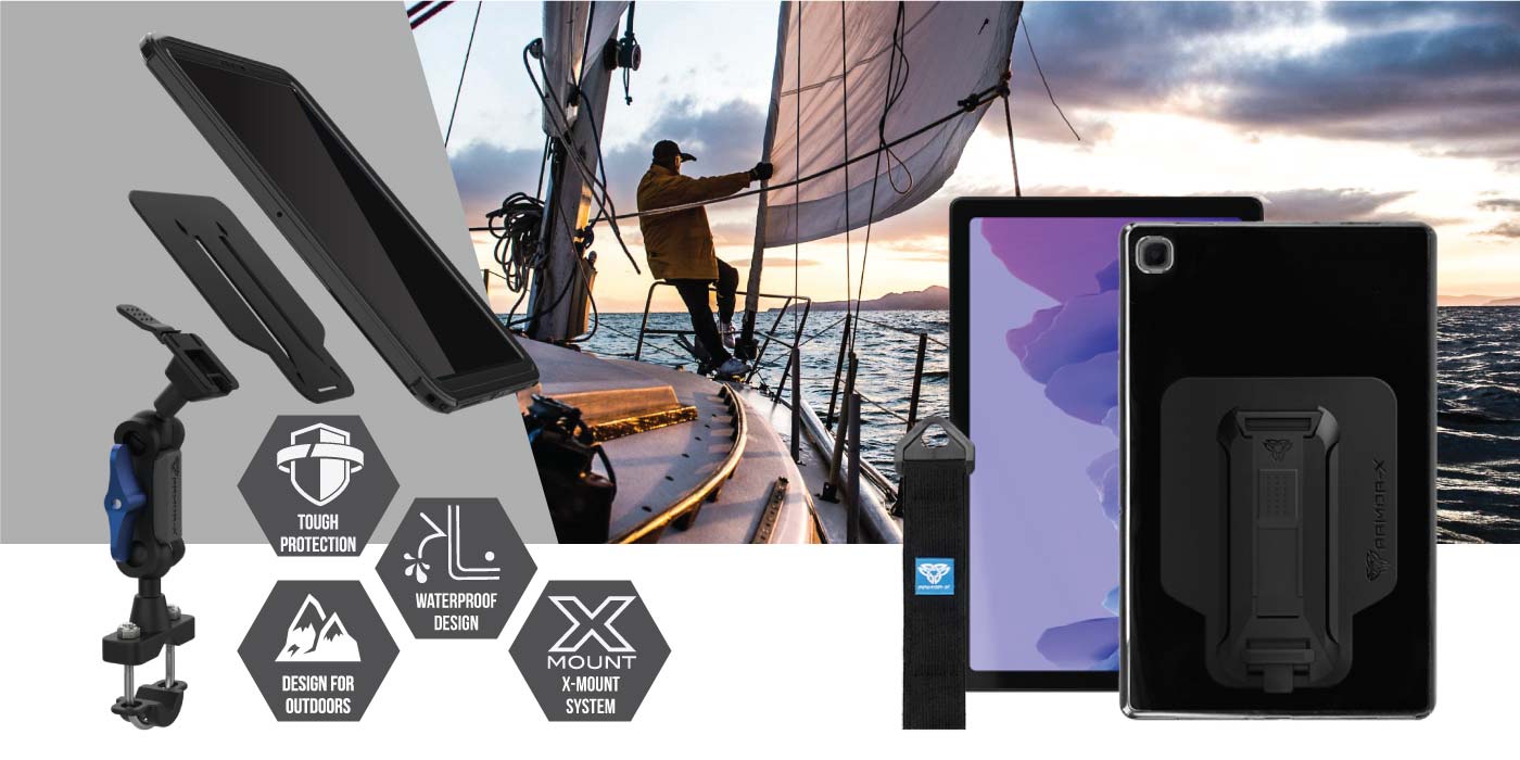 Samsung Galaxy Tab Lite Sm T2 T225 Waterproof Shockproof Case With Mounting Solutions Armor X Samsung Galaxy Tab Lite Sm T2 T225 Waterproof Shockproof Case With Mounting Solutions Armor X