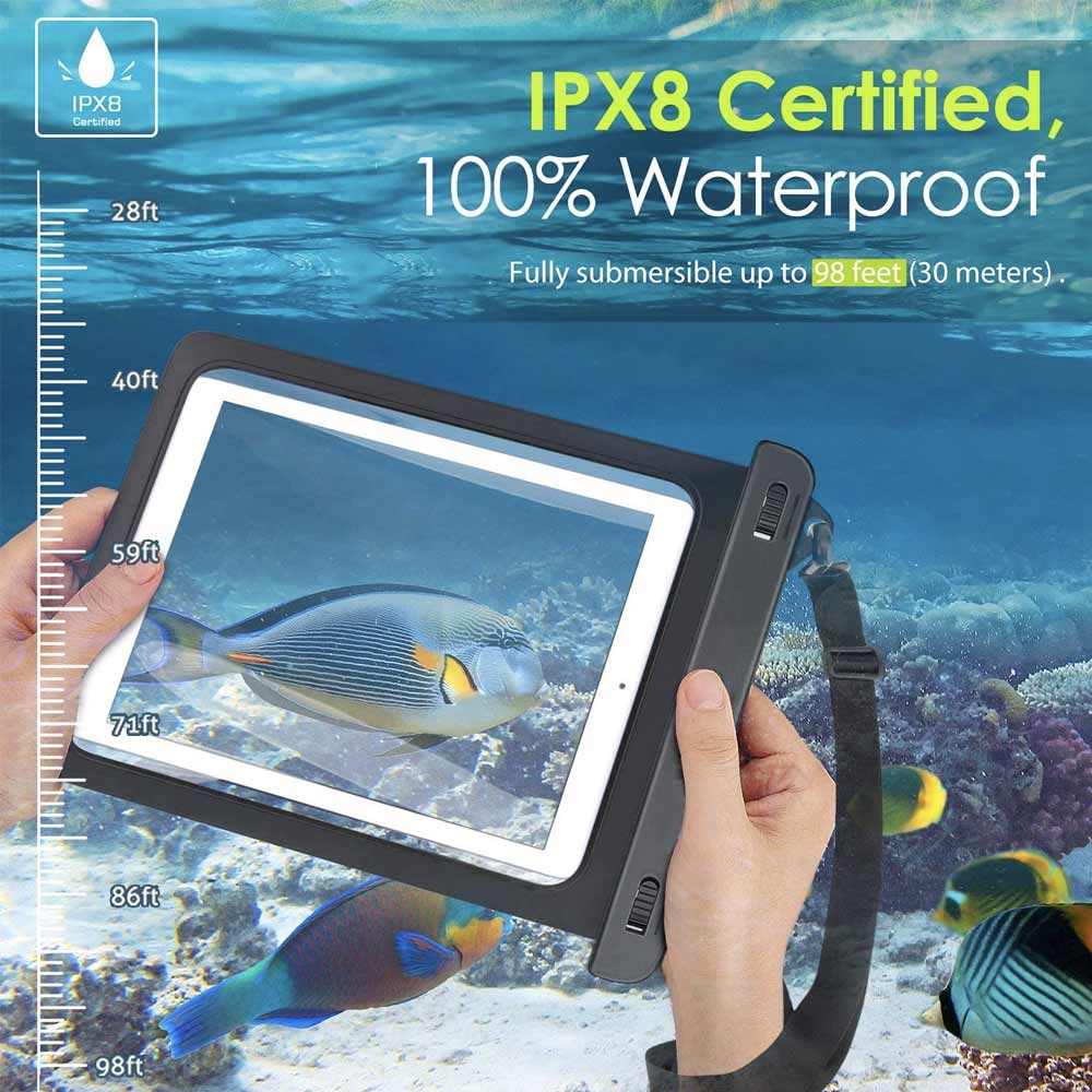 AG-W13_MS | IPX8 Waterproof Case for Microsoft Surface 9.7 to 12 Inches
