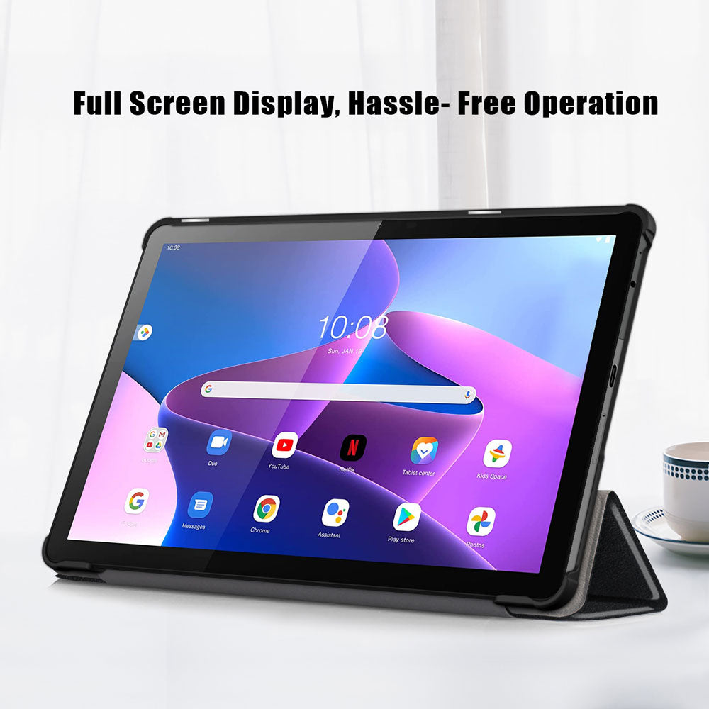 CVR-LN-M10-V3 | Lenovo Tab M10 ( Gen3 ) TB328 | Smart Tri-Fold Stand Magnetic PU Cover