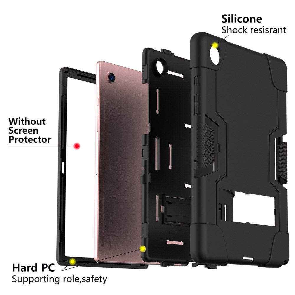 ERN-SS-X205 | Samsung Galaxy Tab A8 SM-X200 / X205 | 3 Layers Protective Rugged Case with Kick-stand