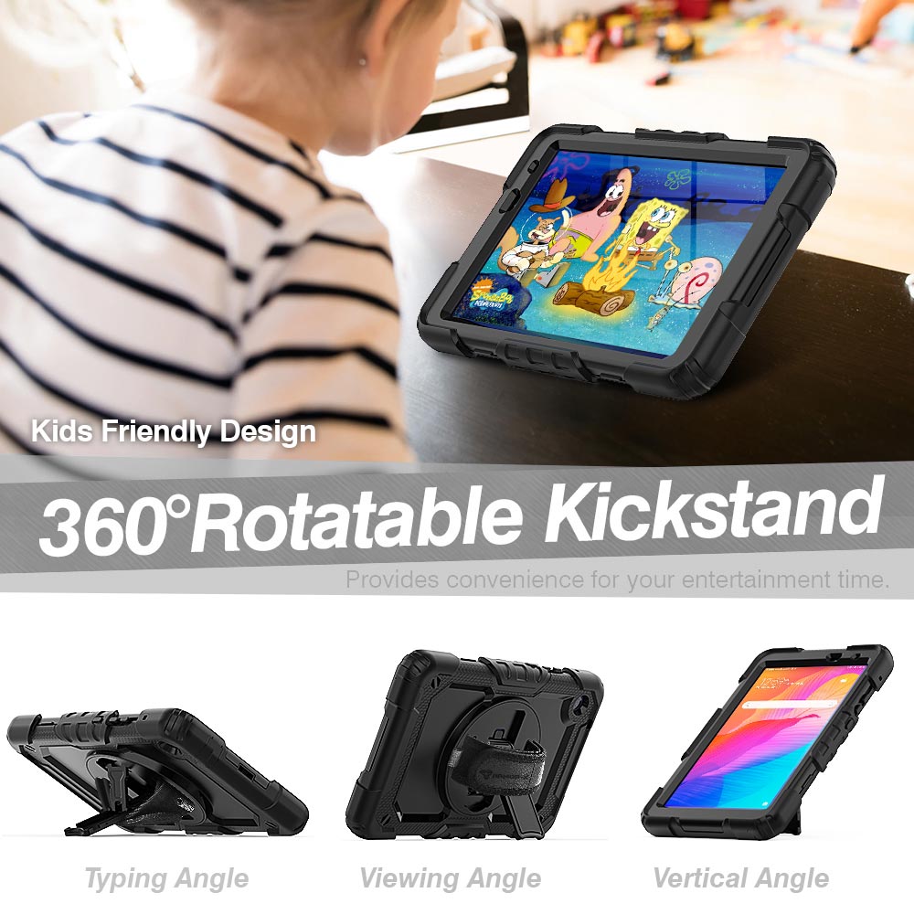 GEN-HW-T8 | Huawei MatePad T8 8.0 | Rainproof military grade rugged case with hand strap and kick-stand