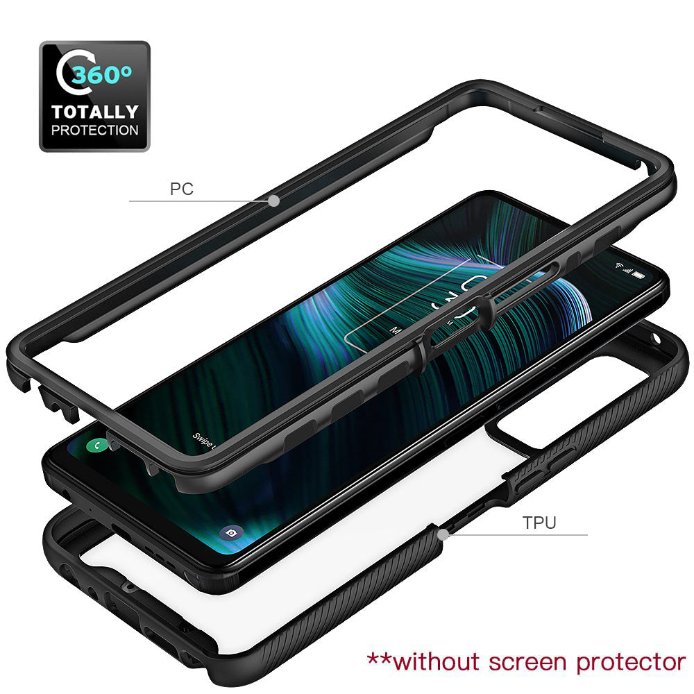 HX-TCL22-ST5G |  TCL Stylus 5G Case | Protection Military Grade w/ KEY Mount & Carabiner -Black