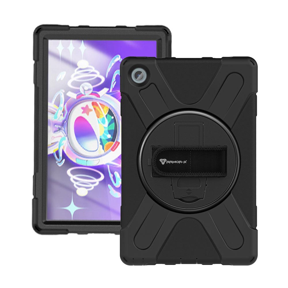 JLN-LN-M10P3 | Lenovo Tab M10 Plus ( Gen3 ) TB125 | Ultra 3 layers shockproof rugged case with hand strap & kick-stand