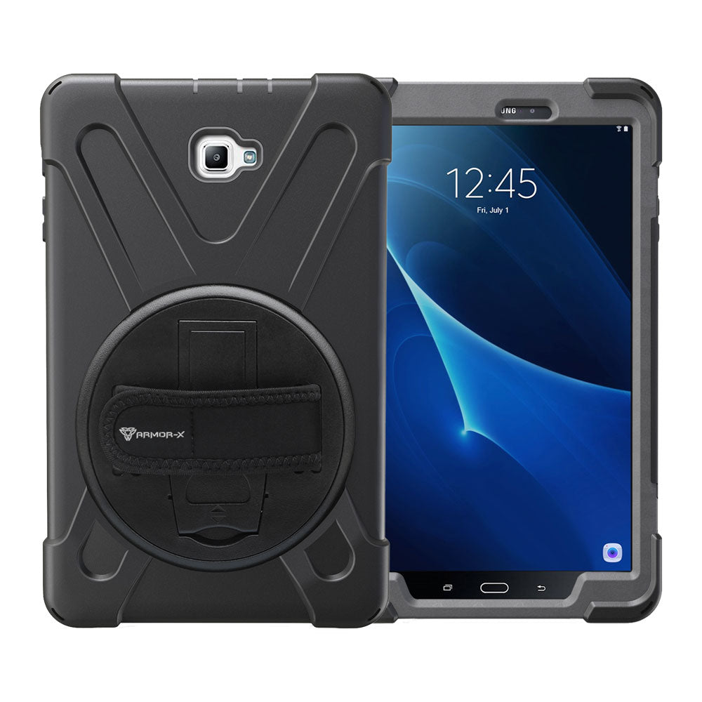 JLN-SS-T580 | Samsung Galaxy Tab A 10.1 (2016) T580 T585 | Ultra 3 layers shockproof rugged case with hand strap and kick-stand