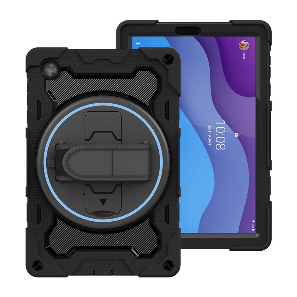 NBN-LN-M10HD2 | Lenovo Tab M10 HD (2nd Gen) TB-X306F | Ultra 3 Layers Shockproof Rugged Case with Hand Strap and Kick-Stand