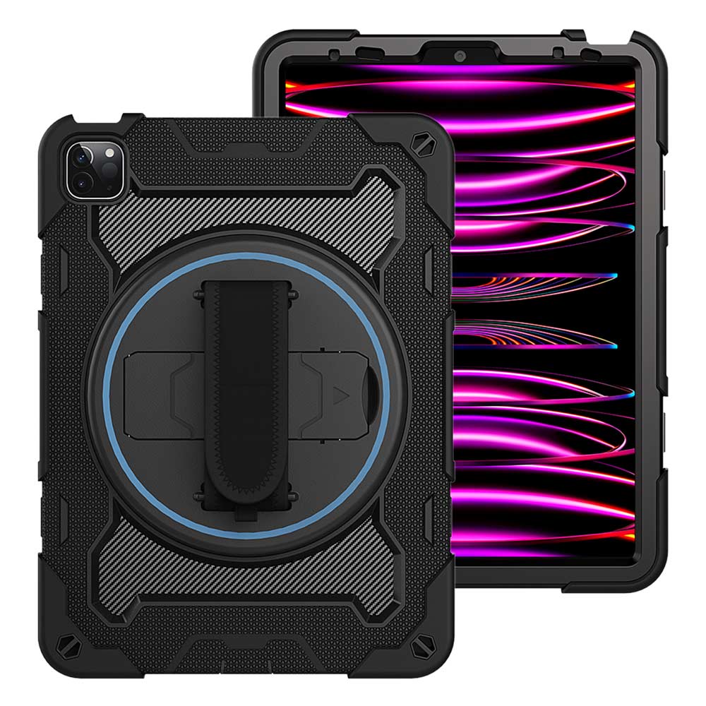 NBN-iPad-PR6 | iPad Pro 11 ( 1st / 2nd / 3rd / 4th Gen. ) 2018 / 2020 / 2021 / 2022 | Ultra 3 Layers Shockproof Rugged Case with Hand Strap and Kick-Stand
