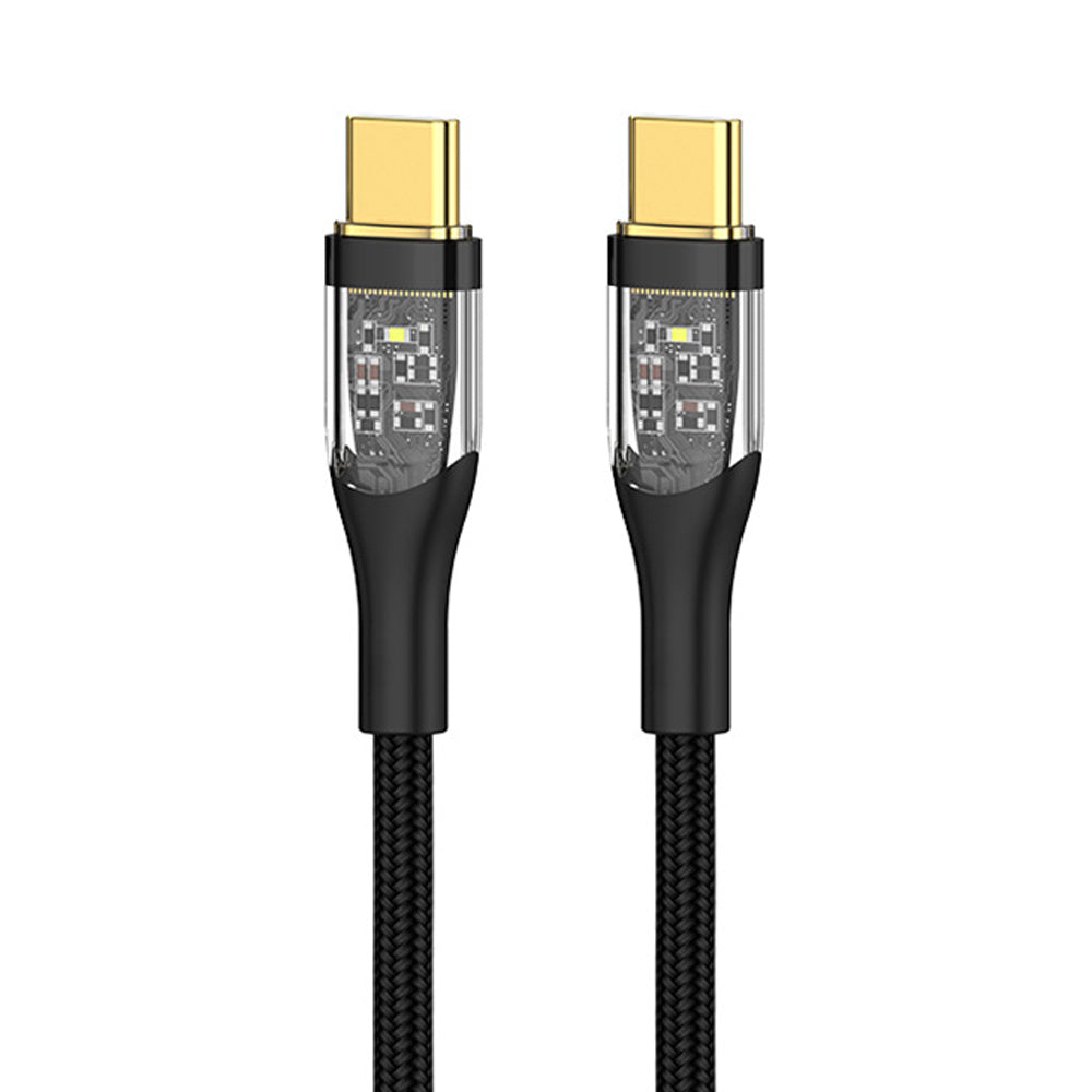 PWR-CD03 | 1.35 Meter ( 4.43ft ) Transparent Data Cable | TYPE-C to TYPE-C Fast Charging Cable