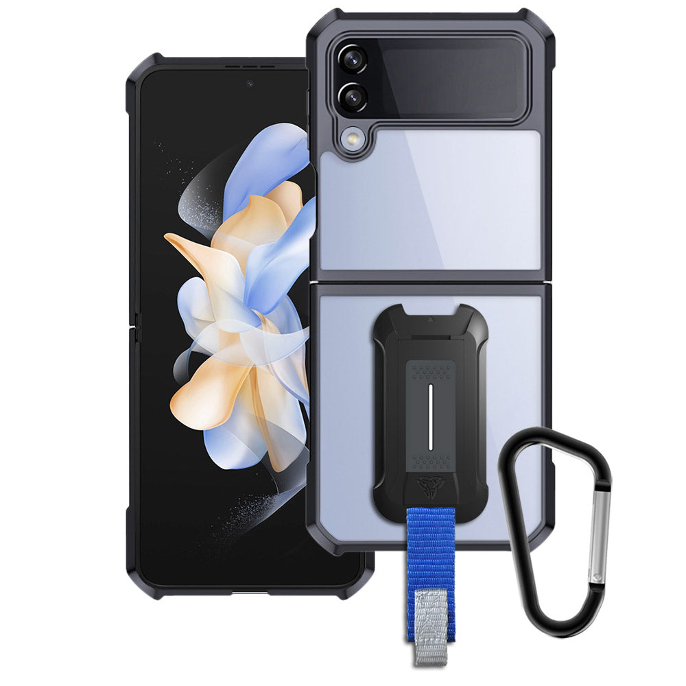 TX-SS22-ZFLIP4 | Samsung Galaxy Z Flip4 SM-F721 Case | Slim Shockproof Case w/ KEY Mount & Carabiner