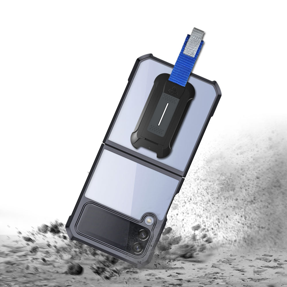 TX-SS22-ZFLIP4 | Samsung Galaxy Z Flip4 SM-F721 Case | Slim Shockproof Case w/ KEY Mount & Carabiner