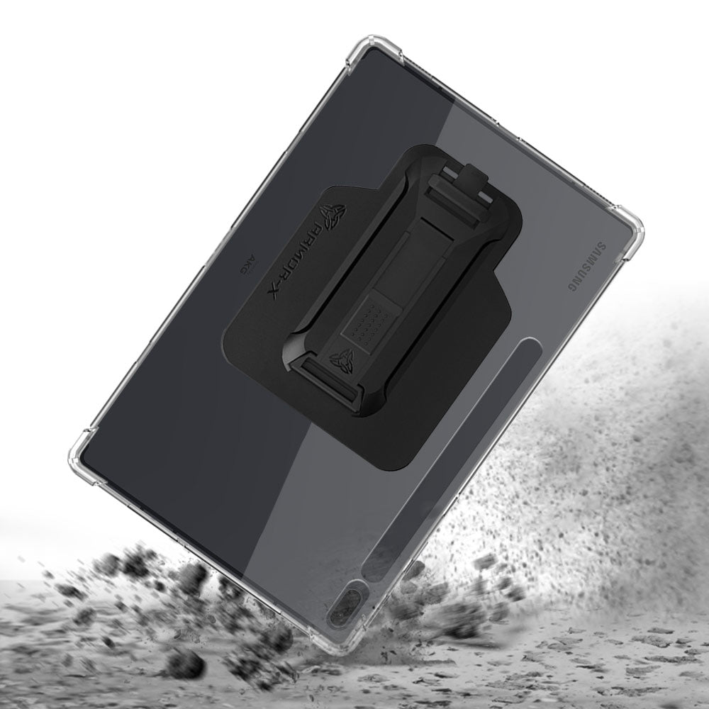 ZXS-SS-T970 | Samsung Galaxy Tab S7 FE SM-T730 / T733 / T736B / T735NZ | 4 corner protection case w/ hand strap kick stand & X-mount