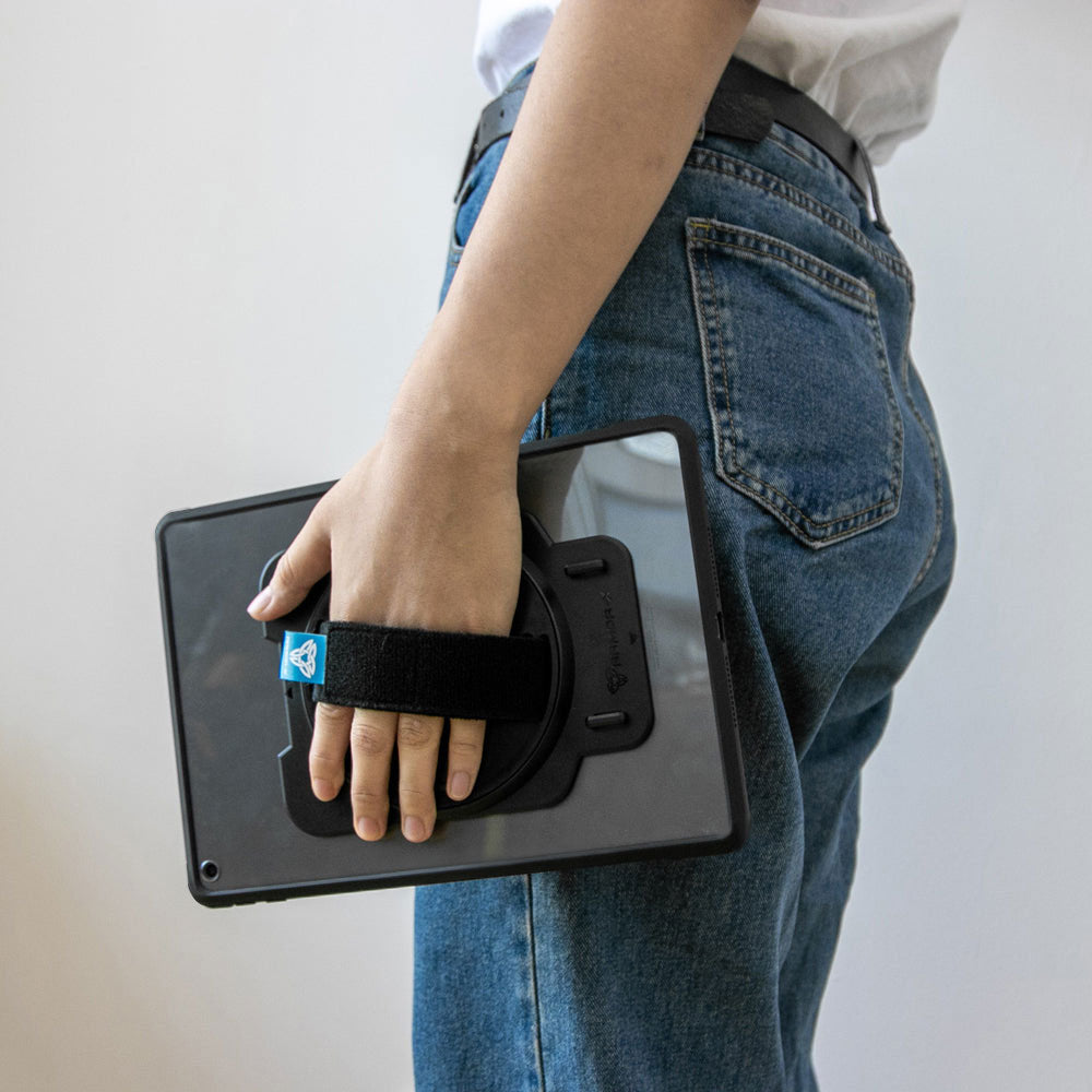 GUN-iPad-N3 | iPad 10.2 (7th & 8th & 9th Gen.) 2019 / 2020 / 2021 | Slim Anti-fall Protective Case with hand strap & kick-stand