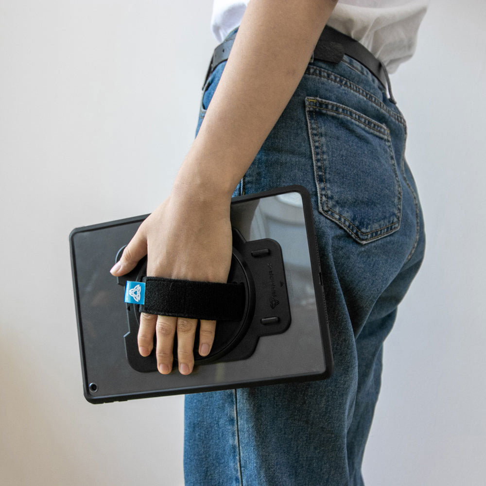 GUN-iPad-PR7 | iPad Pro 12.9 ( 4th / 5th / 6th Gen. ) 2020 / 2021 / 2022 | Slim Anti-fall Protective Case with hand strap & kick-stand