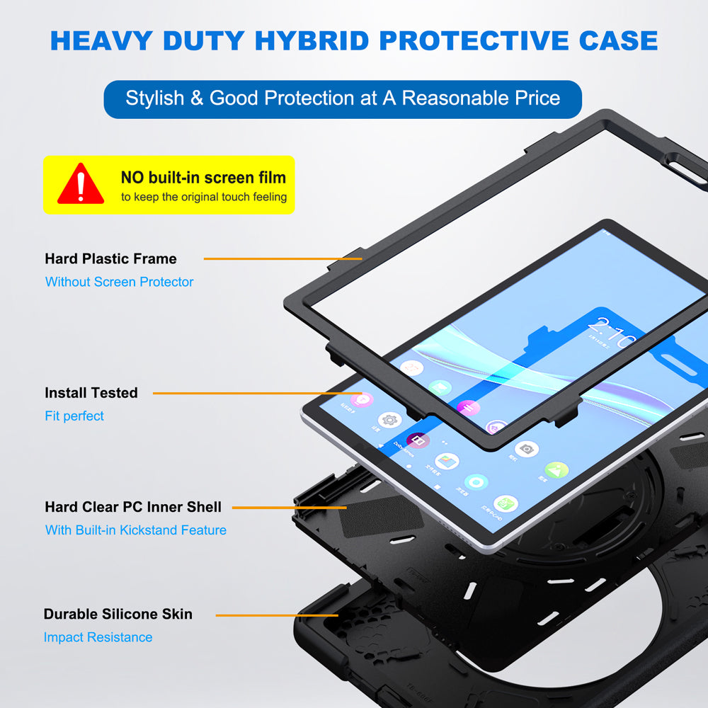 JLN-LN-P11 | Lenovo Tab P11 TB-J606 | Ultra 3 layers shockproof rugged case with hand strap & kick-stand